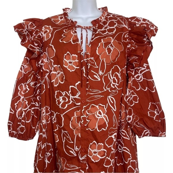 Sugarlips Women's Deanna Ruffled Long Sleeve Western Cowgirl Mini Dress XS - Picture 3 of 4